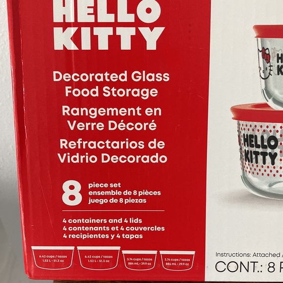 NWT Pyrex Hello Kitty Glass Food Sorage - Picture 2 of 4